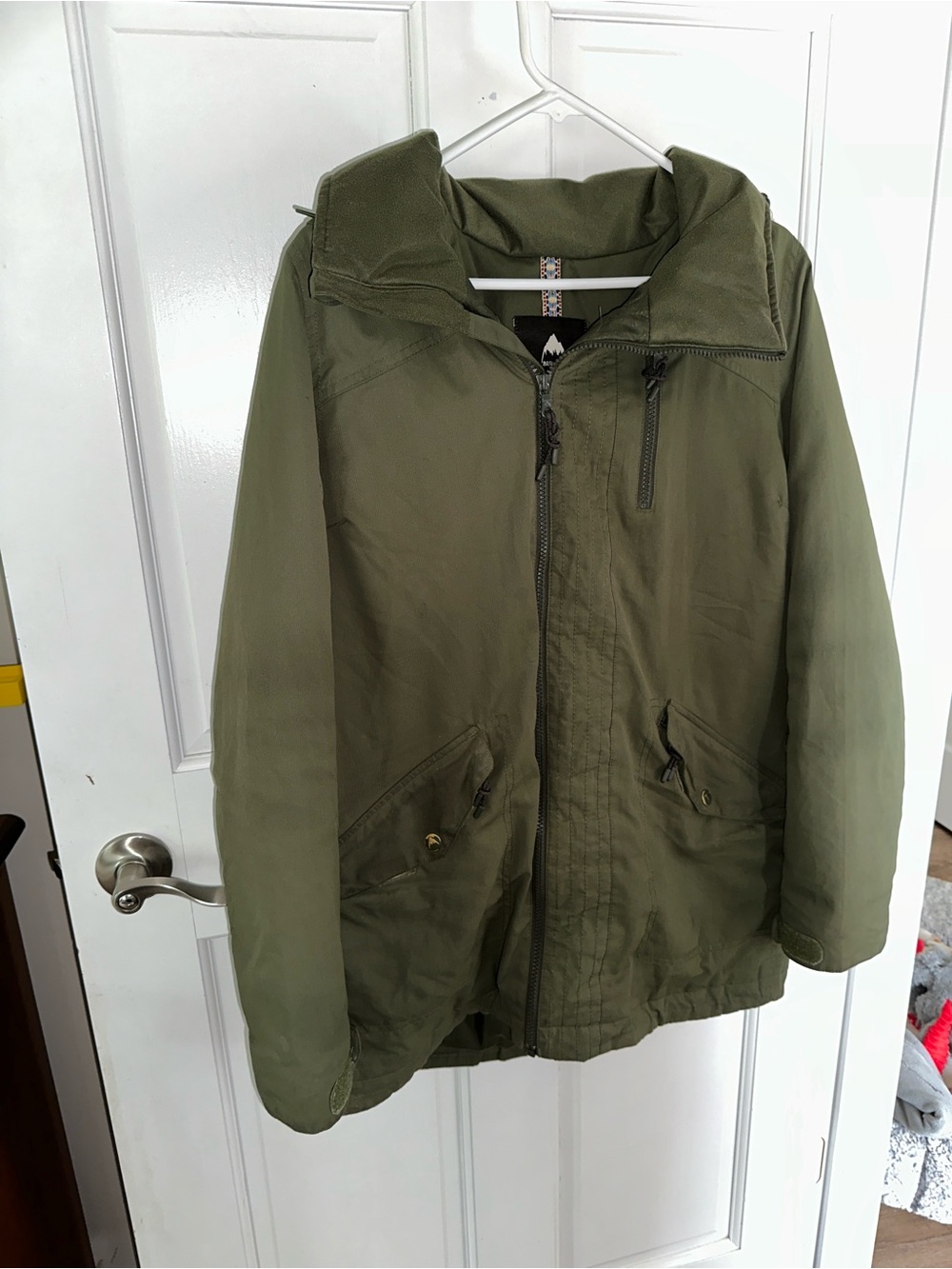 Burton Living Lining Women's Snowboard Ski Jacket Olive Green - Size L